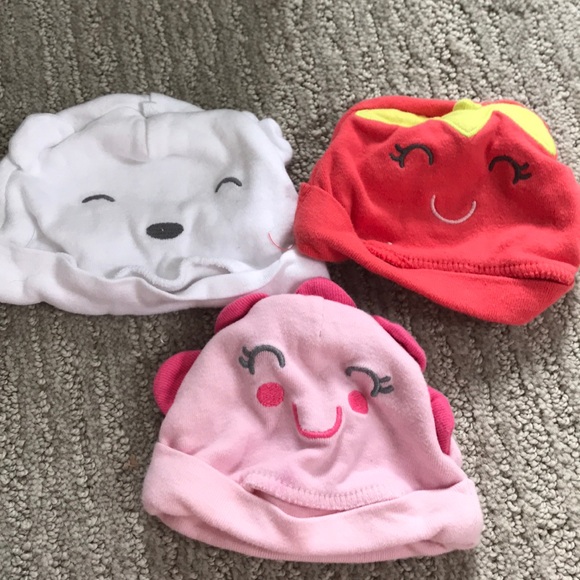Carter's Other - 3 baby girl hats